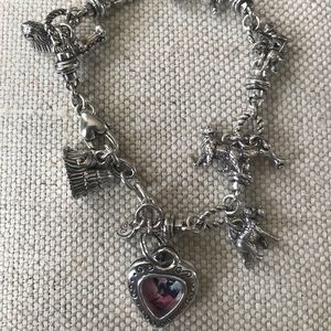 Brighton Pedigree I Love My Dog silver charm bracelet J30990